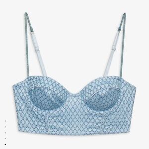 For Love And Lemons Blue Patterned Bra